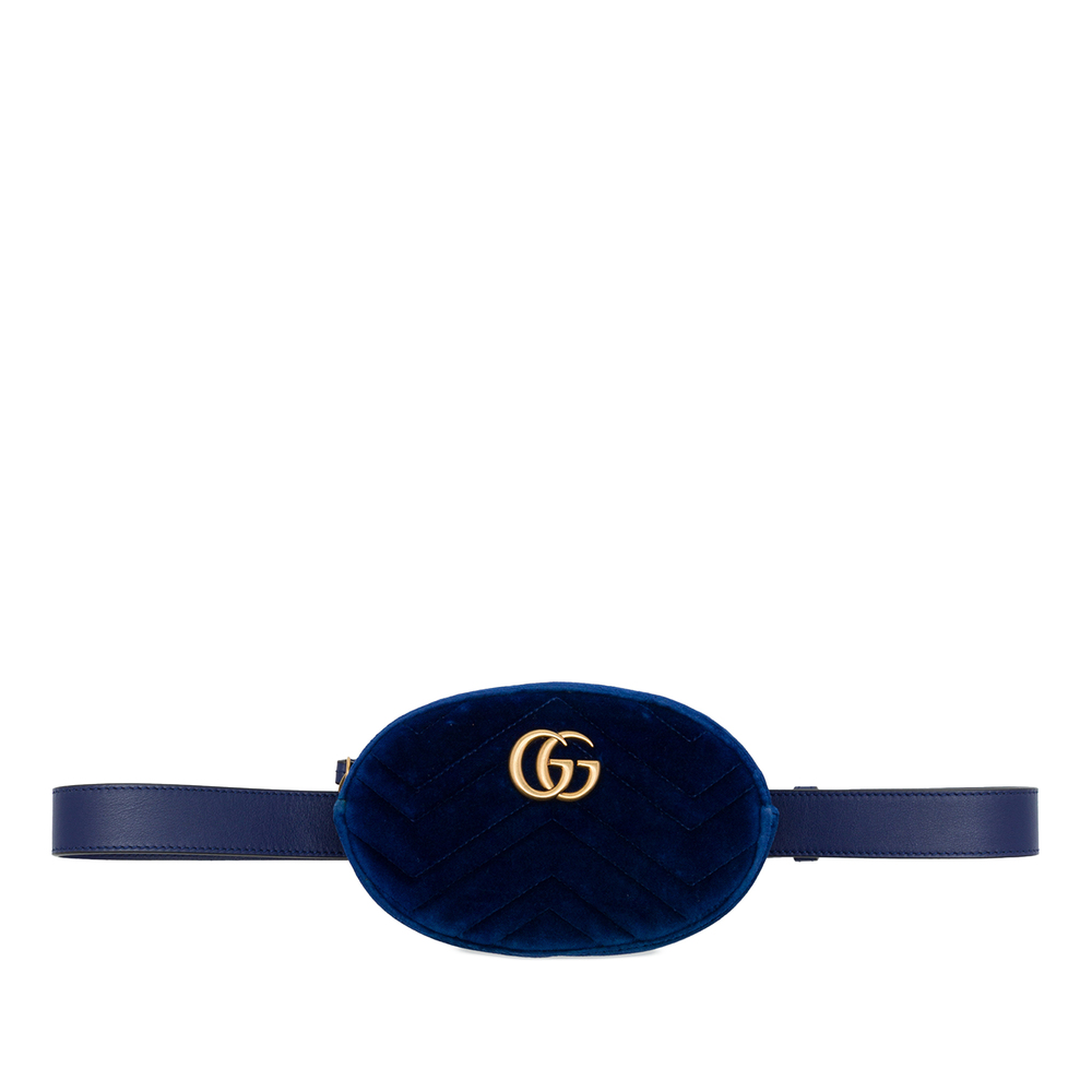 Pre-Loved Gucci GG Marmont Matelasse Velvet Belt Bag